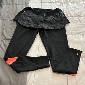 Black leggings with attached skirt